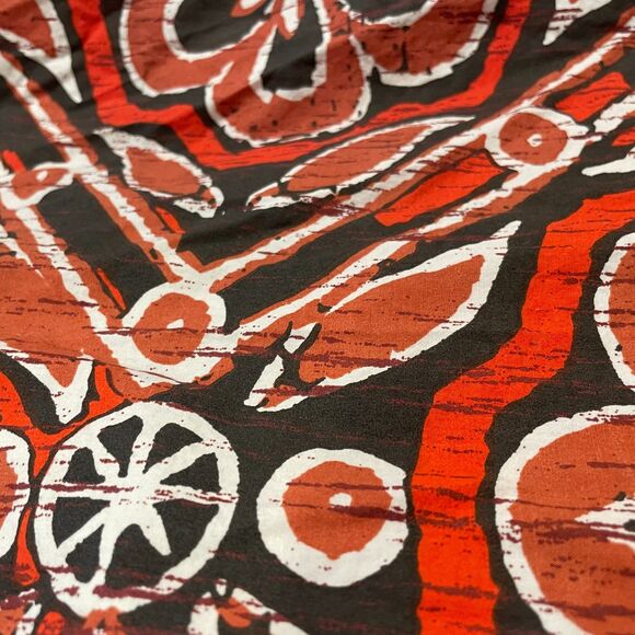 ~Rare The Odells Med Boho Top Vneck Tie Ruffle Short Balloon Sleeve Brown Rust - Picture 3 of 16